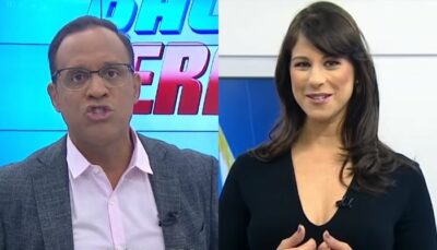 José Eduardo, da RecordTV, e Jéssica Senra, da Globo (Reprodução)