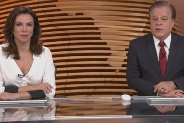 Ana Paula Araújo e Chico Pinheiro no Bom Dia Brasil da Globo (Foto: Reprodução)