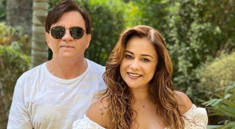 O famoso cantor sertanejo, Chitãozinho e a sua esposa, Márcia (Foto: Reprodução)