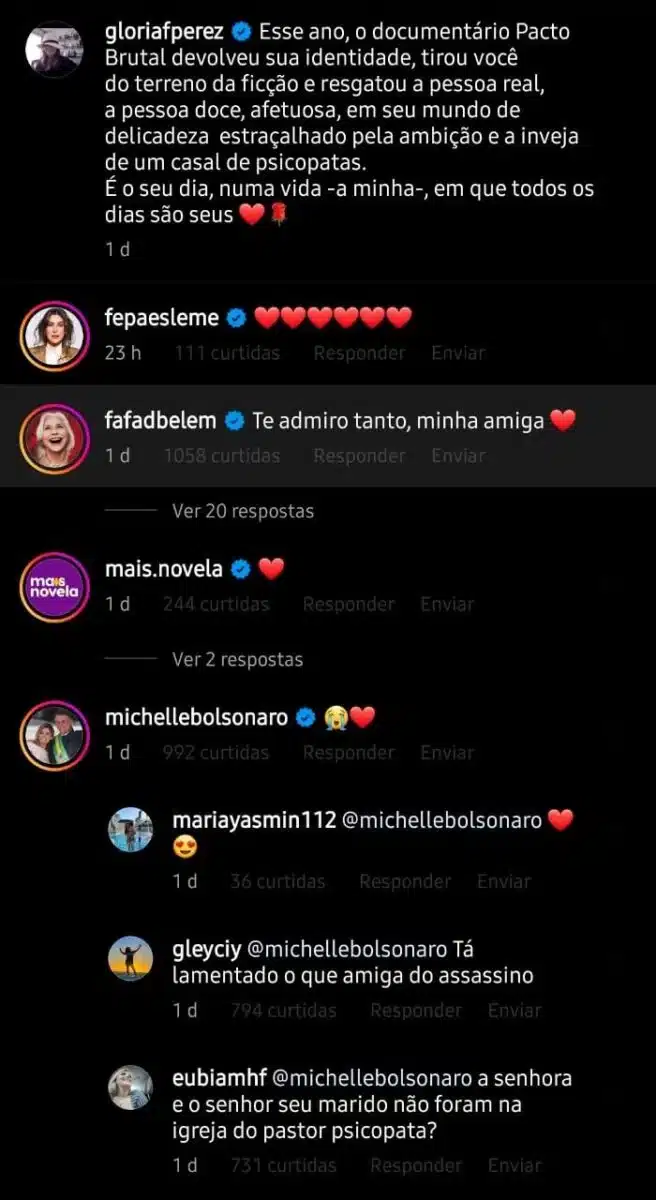 Michelle Bolsonaro ‘se emocionou’ em homenagem a Daniella Perez antes de se encontrar com Guilherme de Pádua (Reprodução)