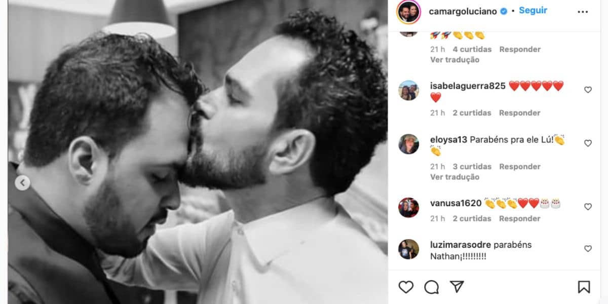 Luciano faz postagem para filho (Foto Reprodução)