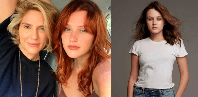 A ex-mulher do protagonista de Cara e Coragem da Globo, Rafaela Mandelli ao lado de sua herdeira com Marcelo, Catarina (Foto: Reprodução)