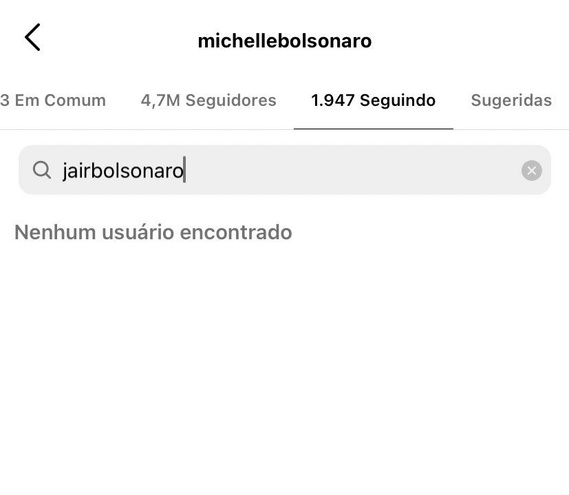 Michelle Bolsonaro e Jair Bolsonaro distribuíram unfollow na madrugada desta segunda (Foto: Reprodução)