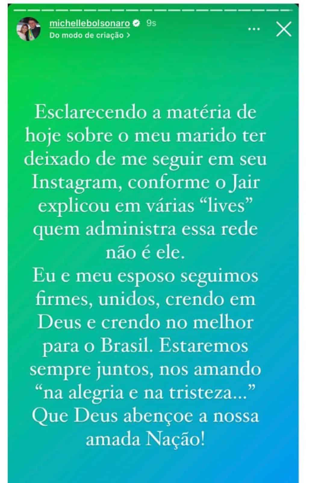 Após polêmica nas redes sociais, primeira-dama falou sobre casamento com Bolsonaro (Foto: Reprodução)
