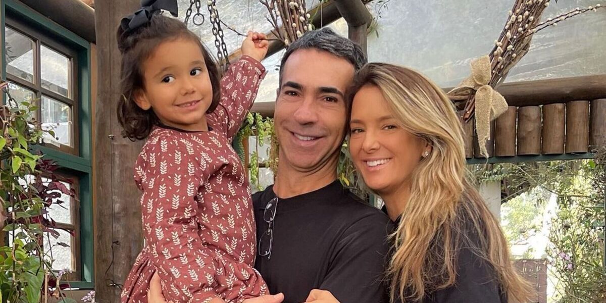 César Tralli a filha Manuella e sua esposa Ticiane (Foto Reprodução/Internet)
