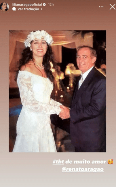 A famosa esposa do ex-ator da Globo, Lilian chamou atenção nas redes sociais (Foto: Reprodução)