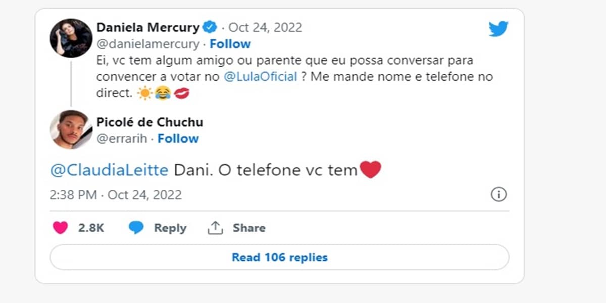 Internautra causa torta de climão entre Daniela Mercury e Claudia Leite (imagem Reprodução Internet)