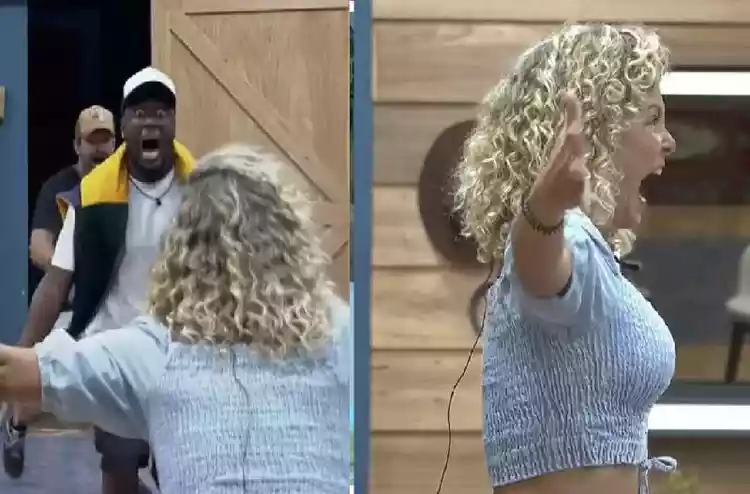 Iran Malfitano e André Marinho encontram Bárbara no rancho após 'eliminação' do reality da Record (Foto: Reprodução)