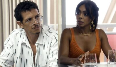 Gil (Rafael Losso) e Talita (Dandara Mariana) em Travessia da Rede Globo (Foto: Reprodução/Internet)