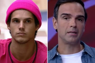 Gabriel Tavares e o apresentador do BBB23 Tadeu Schmidt da Rede Globo (Foto: Reprodução/Internet)