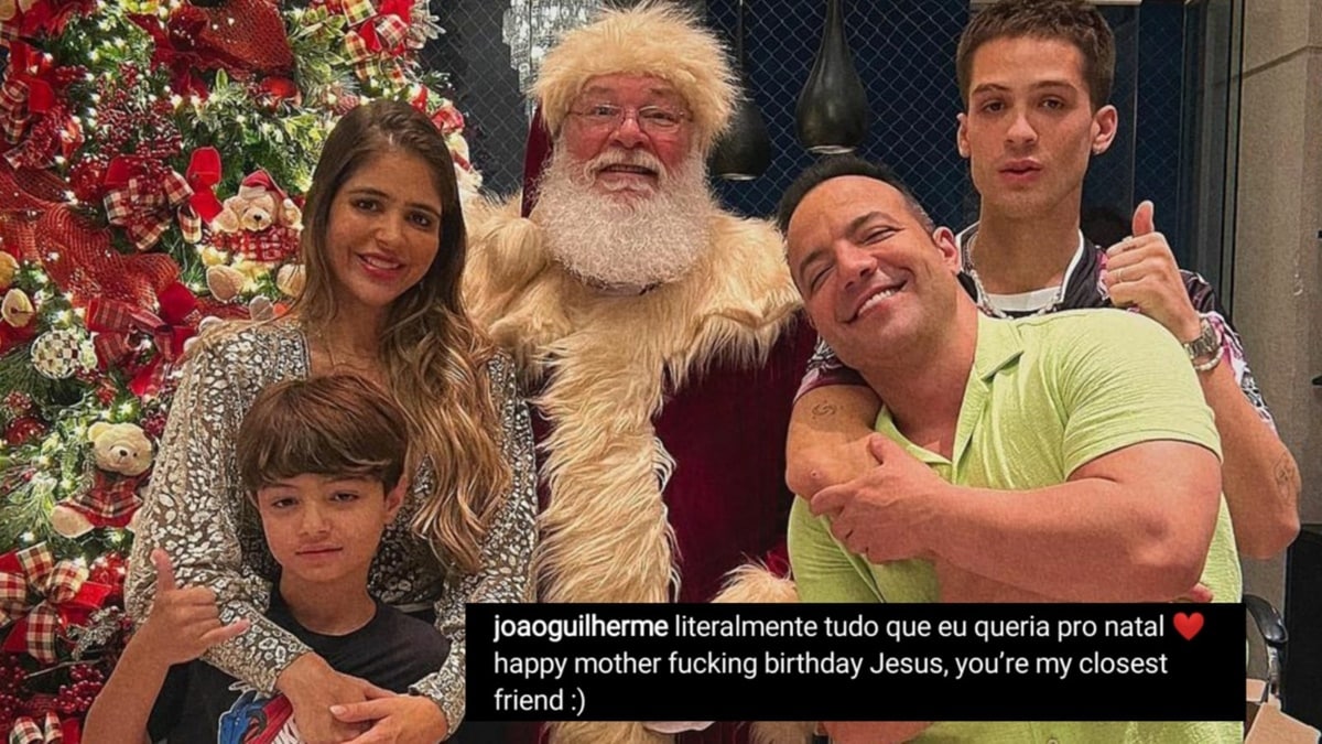 João Guilherme posta foto em familia e não fala da ausência do pai