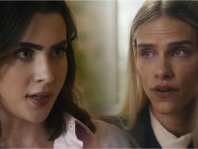 Sara (Isabelle Nassar) e Chiara (Jade Picon) em Travessia da rede Globo (Foto: Reprodução/Internet)