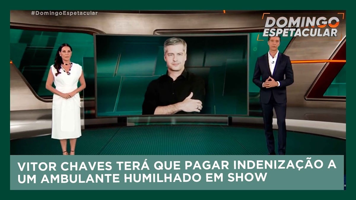 Domingo Espetacular falou o caso envolvendo o cantor sertanejo Victor Chaves na Record (Foto: Reprodução)