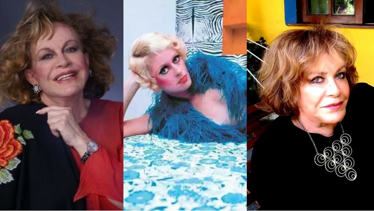 Darlene Glória, hoje, aos 79 anos e no passado, no auge do sucesso na Globo