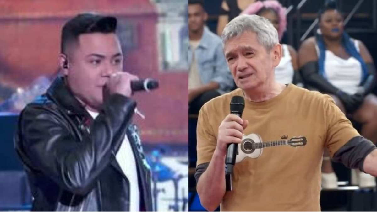 O sertanejo cantou e pediu desculpas por falha a Serginho Groisman, que levou na brincadeira e não perdoou