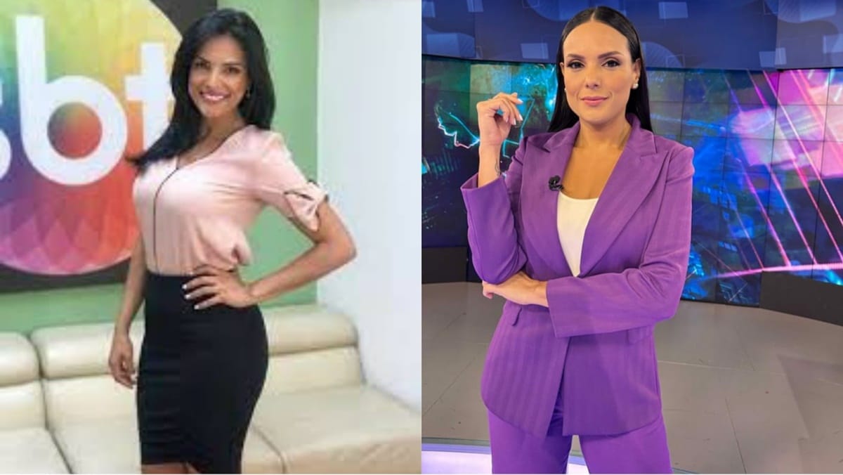 A contratada do SBT e no bastidores do telejornal que apresenta