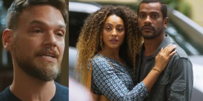 Theo, Sol e Ben em cenas de Vai na Fé (Foto: Reprodução / Globo / Montagem HoraDoBenefício)