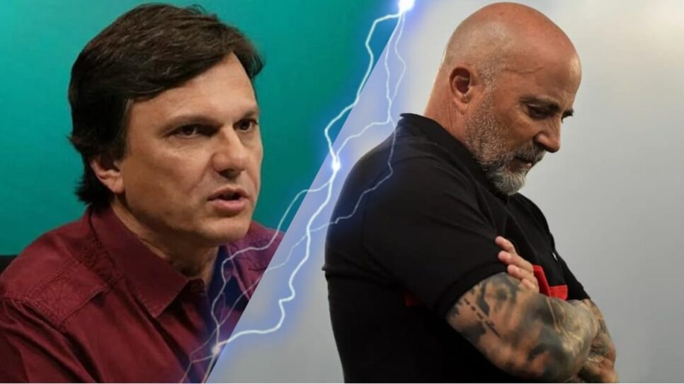 Jornalista Mauro Cezar define quando Sampaoli vai ser demitido do Flamengo (Fotos: Reprodução/ ESPN/ Divulgação/ CRF/ Montagem)
