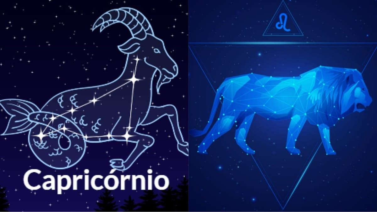 Capricórnio e Leão entram na lista dos signos com prosperidade prevista para 2024 (Fotos: Reprodução/ GettyImages/ Montagem)