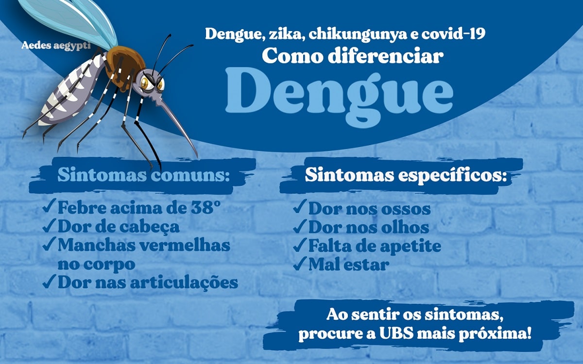 Como diferenciar a Dengue (Imagem: Divulgação/Secretaria de Saúde)