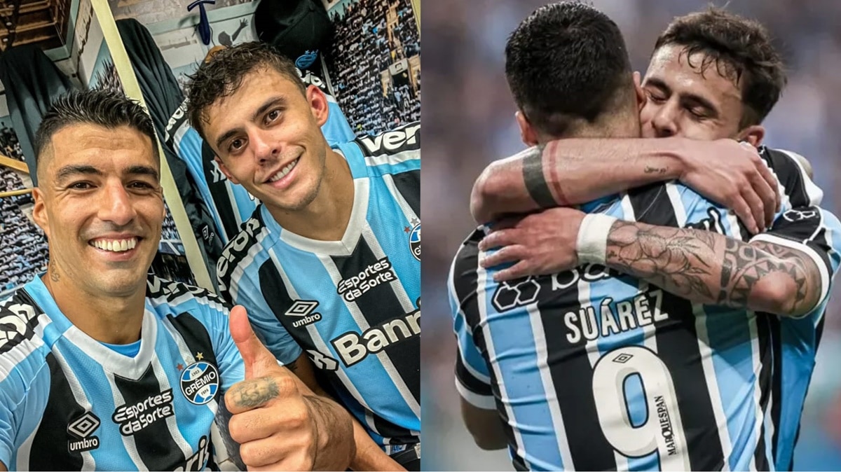 Suárez e Carballo jogaram no Nacional e também no Grêmio (Fotos: Reprodução/ Instagram/ Montagem)