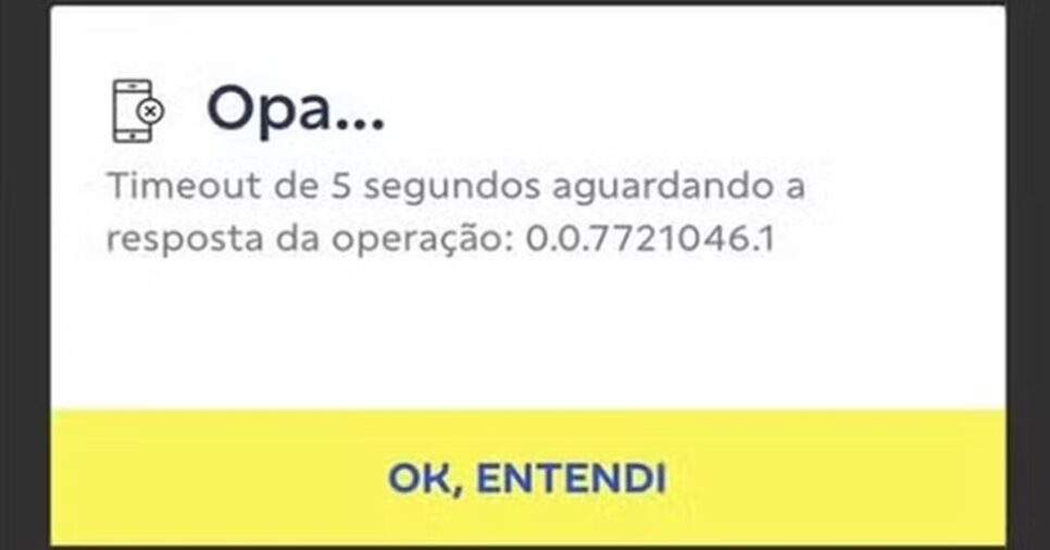 Mensagem preocupou clientes e usuários do app BB (Foto: Reprodução/ Internet)