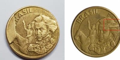 Moeda com cunho quebrado (Foto: Divulgação)